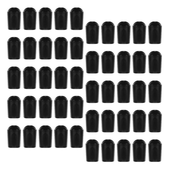 LOLIPPYY 50Pcs Black PVC Rubber End Caps for Wire Hangers Protect Metal Tubing Screws and Hanging Hooks