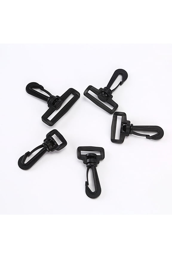 50-Pack Black Plastic Hooks for Projects, Luggage, Backpacks, Keychains and Outdoor Gear Attachments