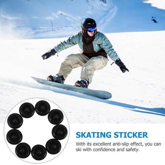 LOLIPPYY 50 Pieces Black Snowboard Grip Pad Stickers with Self-Adhesive Backing for Enhanced Board Control