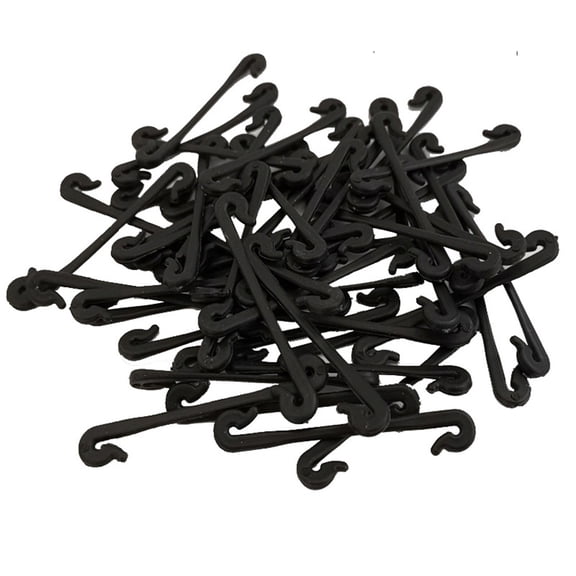 LOLIPPYY 50Pcs Black Vines Tied Buckles Fixed Strapping Clips Self Locking Lashing Hooks for Garden Use