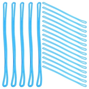 LOLIPPYY 50Pcs Blue Reusable Plastic Worm Loop Straps for Suitcase Tag Attachment and Identification