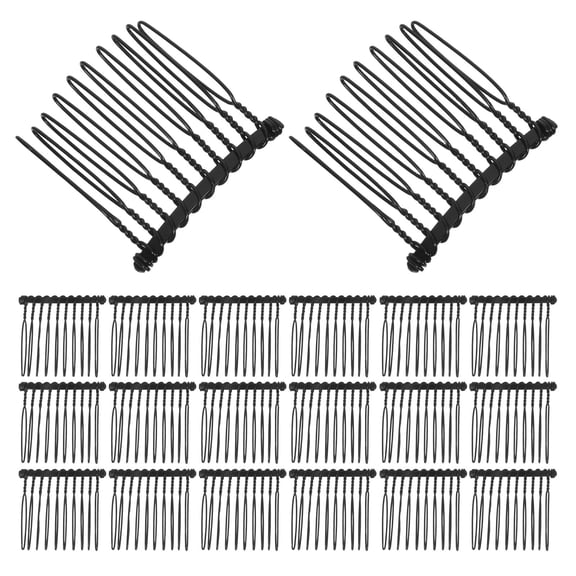 LOLIPPYY 50Pcs Bridal Hair Combs Metal Wire with Crown Style Design for Wedding Updos
