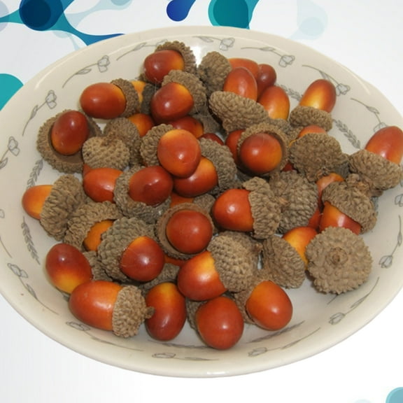 LOLIPPYY 50Pcs Brown Artificial Acorn Decor Fake Acorn Ornament Simulation Model Perfect for Photo Props