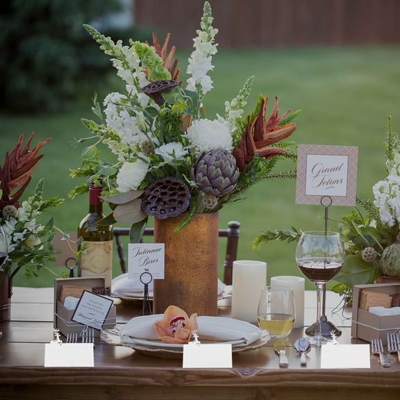 LOLIPPYY 50Pcs Christmas Table Place Cards White Paper Tent Cards for Wedding Party Seating and Events