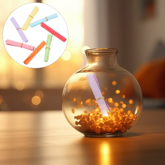 LOLIPPYY 50 Pieces Multicolor Paper Scrolls with Metal for Writing Personal Notes and Creative Messages