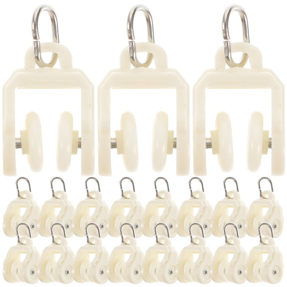 LOLIPPYY 50Pcs Curtain Pulley Plastic Alloy White for Privacy and Smooth Slide Restaurants
