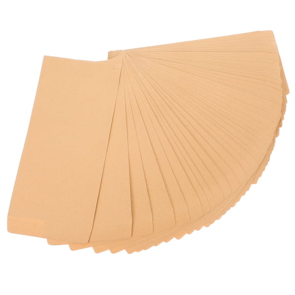 LOLIPPYY 50Pcs Document Paper Envelopes Light Yellow Kraft Paper 100gsm Storage for Business Use