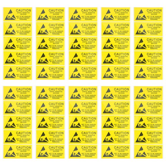 LOLIPPYY 50Pcs Electrostatic Protection Label Yellow for Static Sensitive Industrial Equipment
