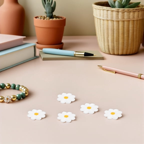 LOLIPPYY 50Pcs Multi Color Daisy Flower Applique Sew on Patches for Creative Sewing