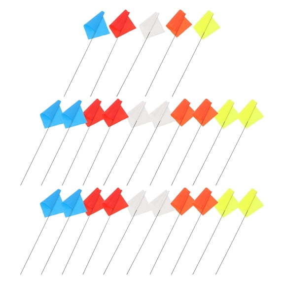 LOLIPPYY 50Pcs Fencing Training Tool Assorted Color Lawn Flags for Garden and Yard Marking