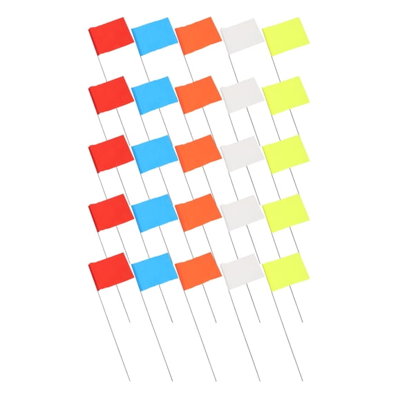 LOLIPPYY 50Pcs Fencing Training Tool Assorted Color Lawn Flags for Yard Marking and Garden Irrigation