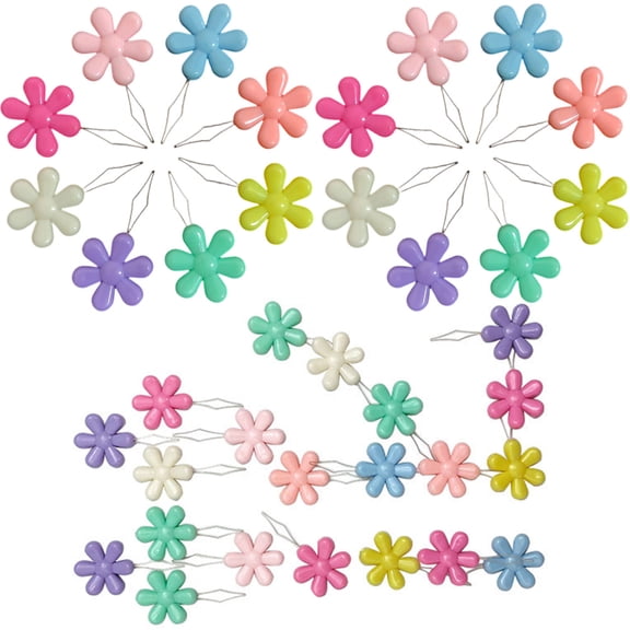 LOLIPPYY 50Pcs Flower Shape Plastic Needle Threaders for Hand Sewing and Embroidery Practical Home Sewing Tool