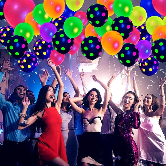 LOLIPPYY 50Pcs Fluorescent Neon Balloons Latex Glow Party Decorations for Birthday Festival Events
