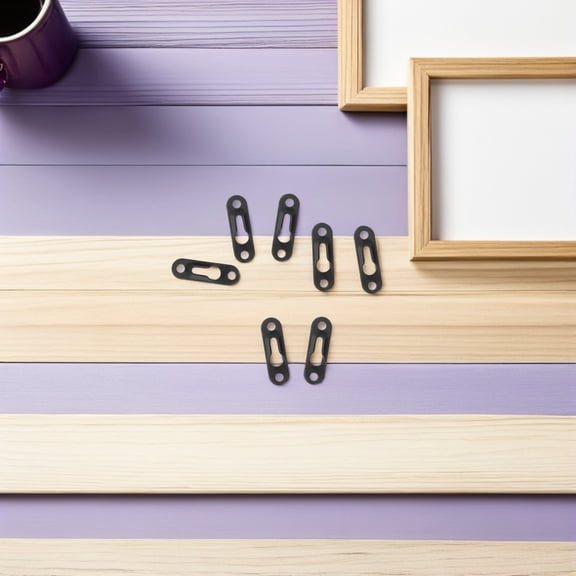 LOLIPPYY 50Pcs Frame Hanging Clips Black Metal Back Bracket for Wall Mounted Frames