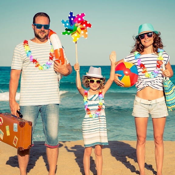 LOLIPPYY 50Pcs Hawaiian Leis Cloth Flower Garland for Luau Party Beach Summer Decoration