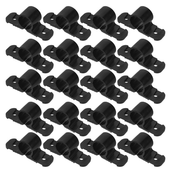 LOLIPPYY 50Pcs Heavy Duty Plastic Pipe Support Brackets Black for Ceiling and Wall Mounting Pipes