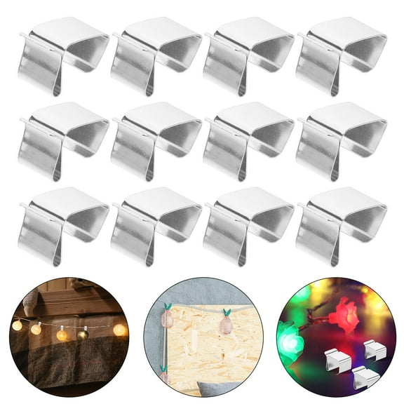 LOLIPPYY 50Pcs Heavy Duty Stainless Steel Christmas Light Clips for Outdoor Gutter Hanging