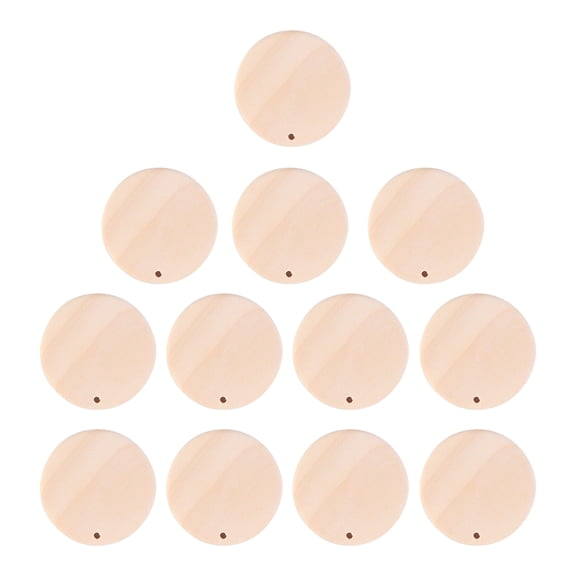 LOLIPPYY 50 Pieces Khaki Round Wooden Charms for Jewelry Making, Bracelets, Keychains, Necklaces and Craft Projects