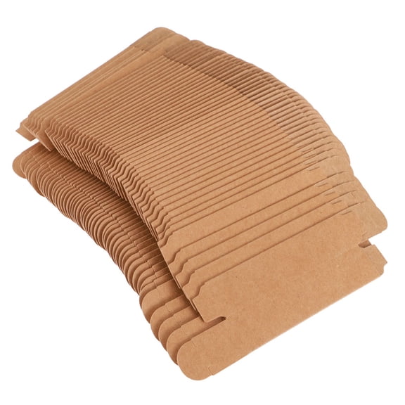 LOLIPPYY 50Pcs Kraft Paper Lipstick Packaging Boxes Light Brown Durable Cosmetic Storage Case