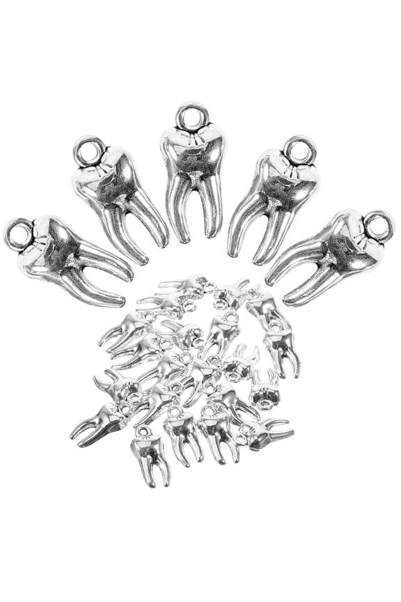 50 Pieces Lightweight Teeth Pendant Charms for Jewelry Making, Accessories, and Keychain Crafts