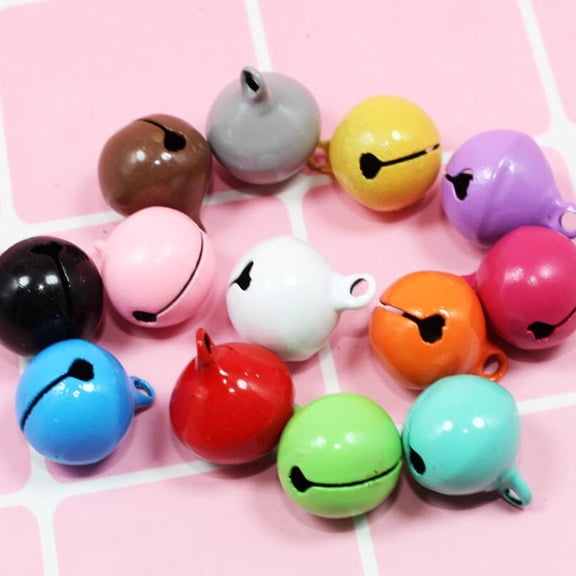LOLIPPYY 50Pcs Lovely Little Bells in Assorted Colors for Christmas Tree and Festival Decor