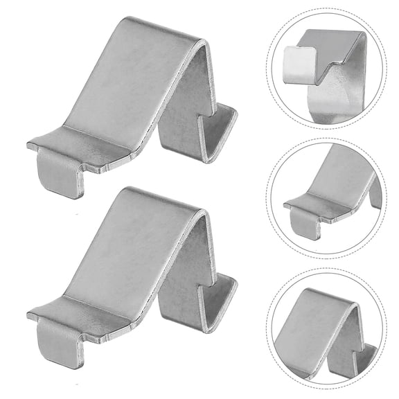 LOLIPPYY 50Pcs Metal Partition Clips Silver Cabinet Shelf Buckle Detachable Iron Pilaster Clamps for Shelves