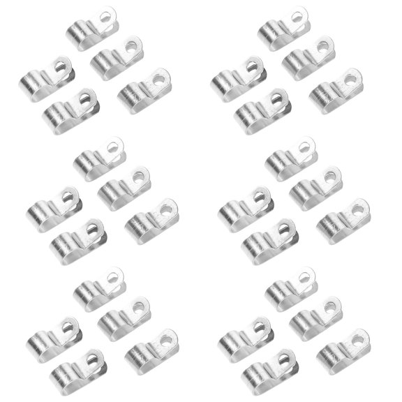 LOLIPPYY 50Pcs Metal R Type Wire Clamps with Fireproof Insulation for Reliable Cable Holding
