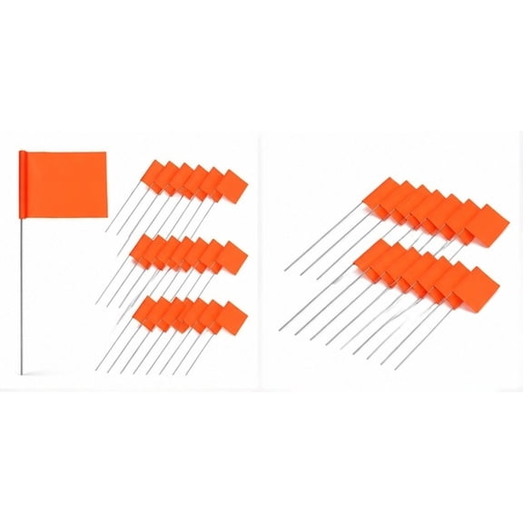 LOLIPPYY 50Pcs Orange Yard Flags Marking Flags for Garden Sprinkler Marking and Underground Utility Identification