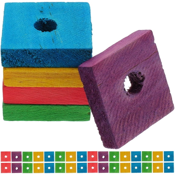 LOLIPPYY 50Pcs Parrot Toy Wood Blocks Chewing Stress Relief Pet Owners