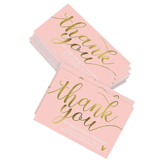 LOLIPPYY 50Pcs Pink Thank You Cards for Small Business with Unique Creative Design