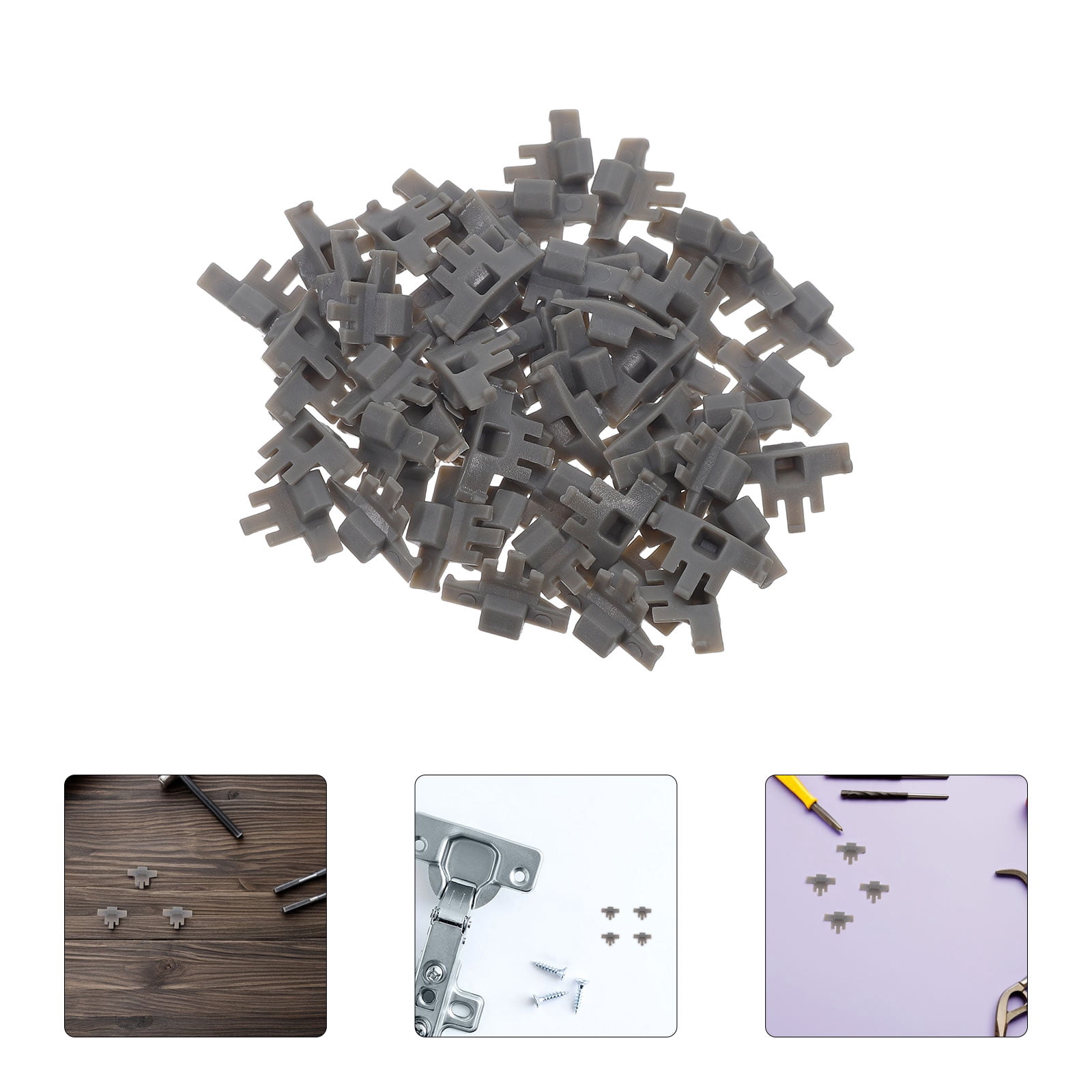 LOLIPPYY 50Pcs Plastic Cabinet Hinge Angle Limiter Clip Grey for Soft ...