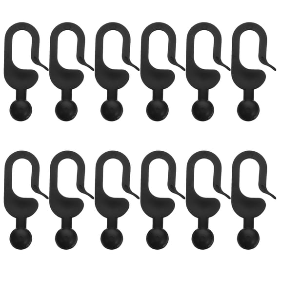 LOLIPPYY 50Pcs Plastic Hooks for Gazebo Curtains Universal Black Outdoor Awning Holder with Strong Support
