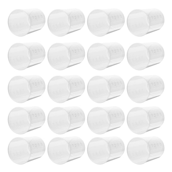 LOLIPPYY 50Pcs Plastic Liquid Measuring Cups Set with Easy Pour Spout and Clear Graduated Markings