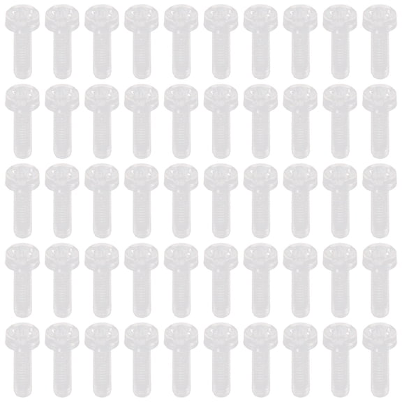 LOLIPPYY 50Pcs Plastic Screws for Furniture with Round Head Clear Insulation