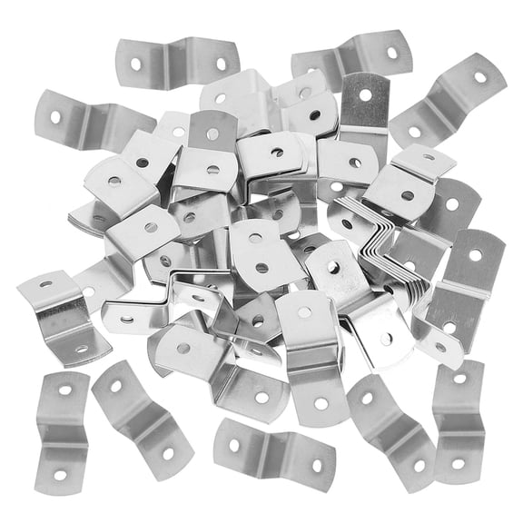 LOLIPPYY 50Pcs Plated Silver Picture Frame Brackets Heavy Duty Z Clips for Table Tops and Shelves
