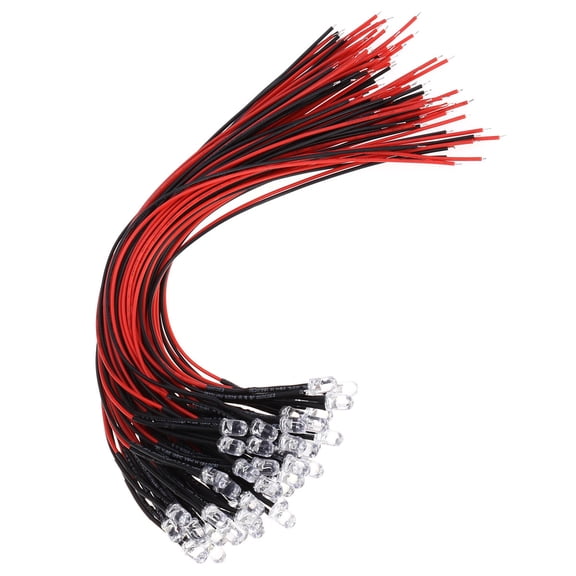 LOLIPPYY 50Pcs Pre Wired 12V LED Lights Assorted Color Excellent Electrical Conductivity Flexible