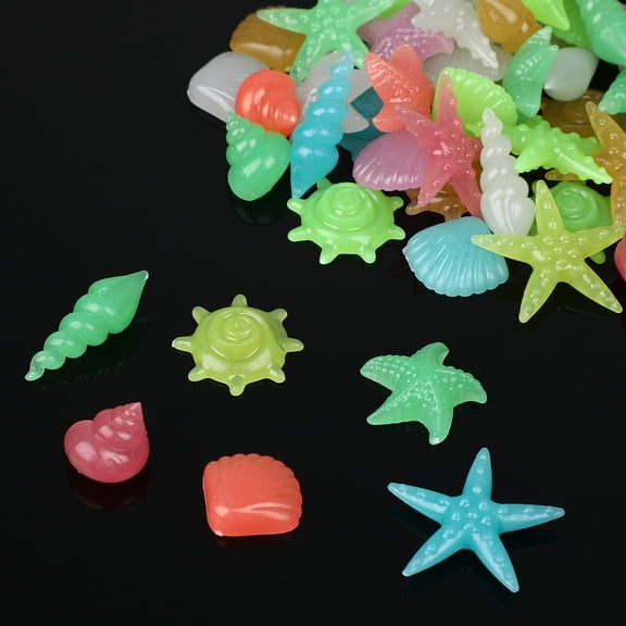 LOLIPPYY 50 Pieces Premium Resin Sea Shells for Aquarium Decoration, Fish Tank Accessories and Beach Party Ambiance