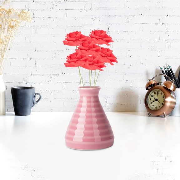 LOLIPPYY 50Pcs Realistic Fake Flowers Red Artificial Rose For Dinner Party And Wedding Decor 11.8X2.8X1.4In