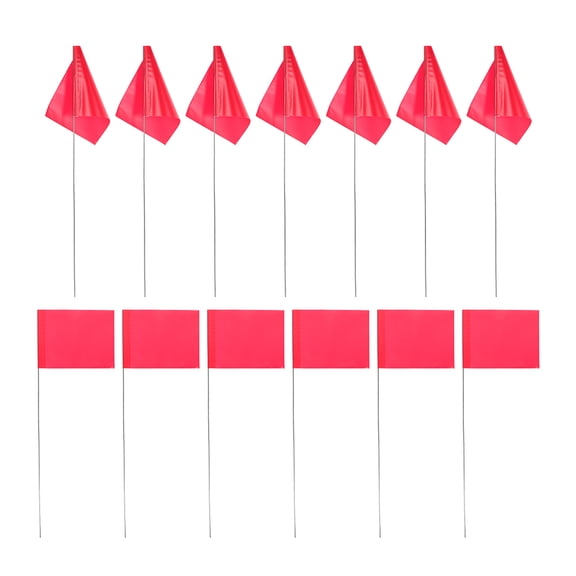 LOLIPPYY 50Pcs Red Small Marker Flags Made of PVC and Steel Wire for Garden Irrigation and Lawn Decoration