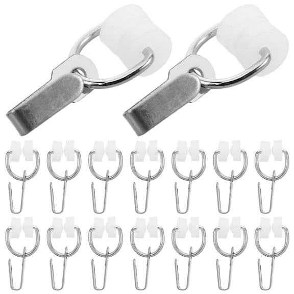 LOLIPPYY 50Pcs Rv Curtain Track Clips with Smooth Glide Nylon Wheels and Metal Hooks for Motorhome Window Curtains