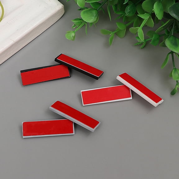 LOLIPPYY 50Pcs Self-Adhesive White Name Tag Pin Backs Sturdy Plastic Badge Pins for Home and Office Use