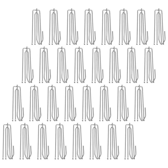LOLIPPYY 50Pcs Silver Stainless Steel Pinch Pleated Curtain Hooks Easy Install Durable Drapery Clips