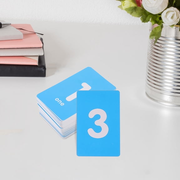 LOLIPPYY 50Pcs Sky Blue Plastic Number Cards Table Number Cards for Home Durable PVC Digital Signs