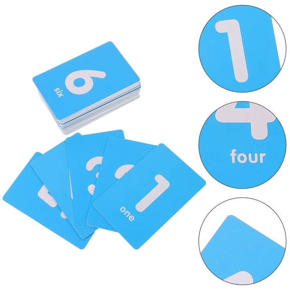 LOLIPPYY 50Pcs Sky Blue Plastic Number Cards for Table Home Use Durable PVC Digital Signs