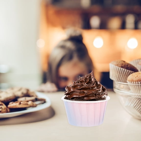 LOLIPPYY 50Pcs Small Cake Paper Cups Assorted Color Light Material Baking Cups for Decorative Desserts