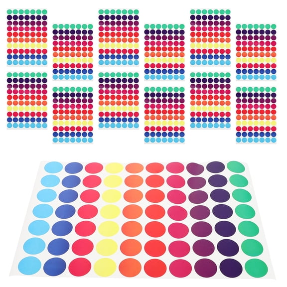 LOLIPPYY 50Pcs Small Colored Dot Stickers Kraft Paper Round Labels for Office Organization and Color Coding