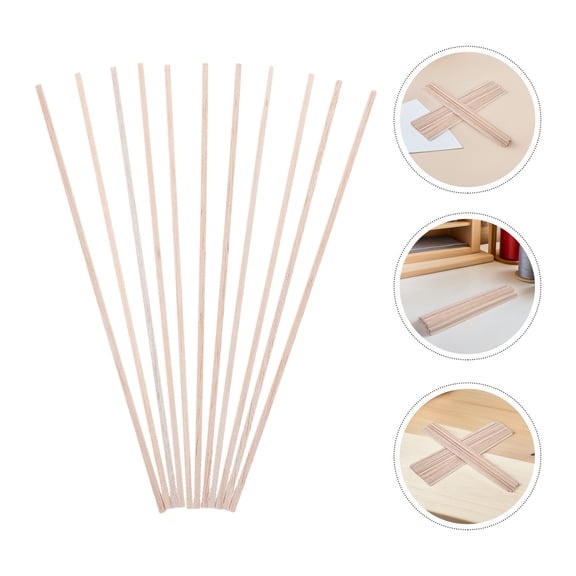 LOLIPPYY 50Pcs Small Wooden Dowels for Craft Khaki Balsa Wood Rods Lightweight and Easy to Shape