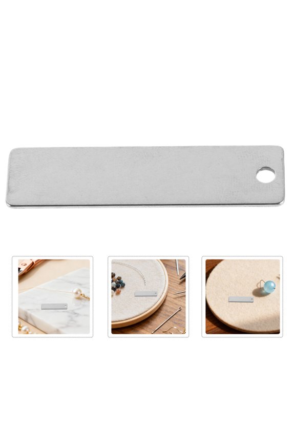 50Pcs Stainless Steel Engraving Keychain Blanks Rectangle Tags for Custom Stamping