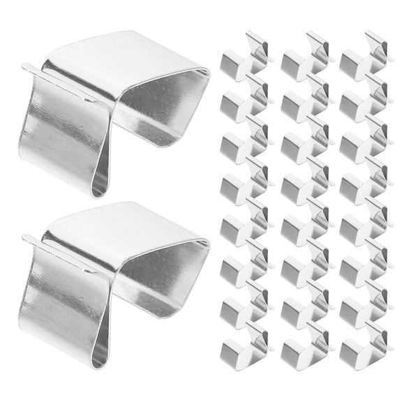 LOLIPPYY 50Pcs Stainless Steel Gutter Hooks for Outdoor Christmas Lights Plated Silver Clips