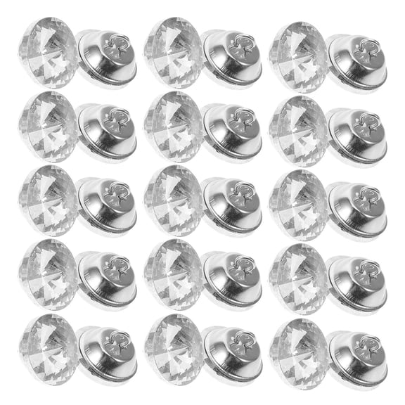 LOLIPPYY 50Pcs Transparent Sew on Acrylic Buttons for Sofa Headboard and DIY Upholstery Projects